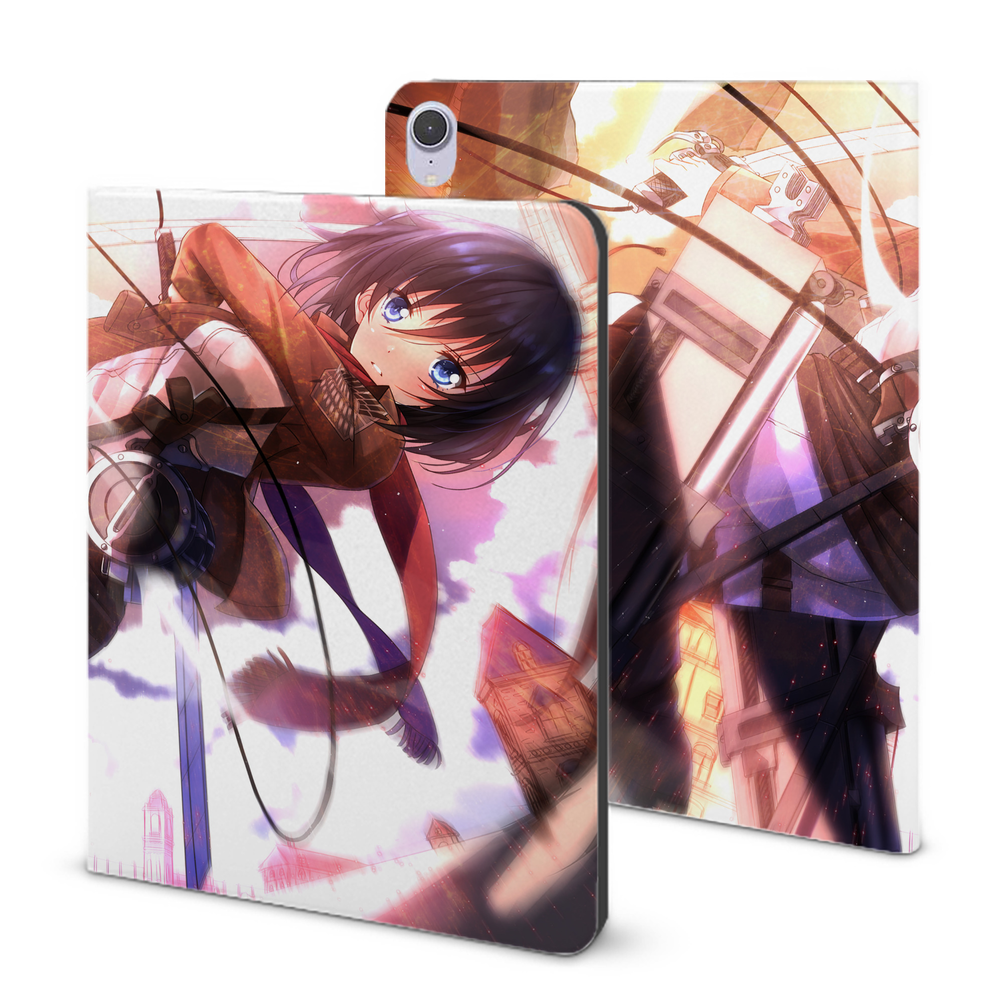 （画像用） 進撃の巨人 Attack on Titan IPad ケース ブック型 PUレザー TPU 耐衝撃 軽量 薄型 ペン収納なし 全面保護 IPad 各モデル対応